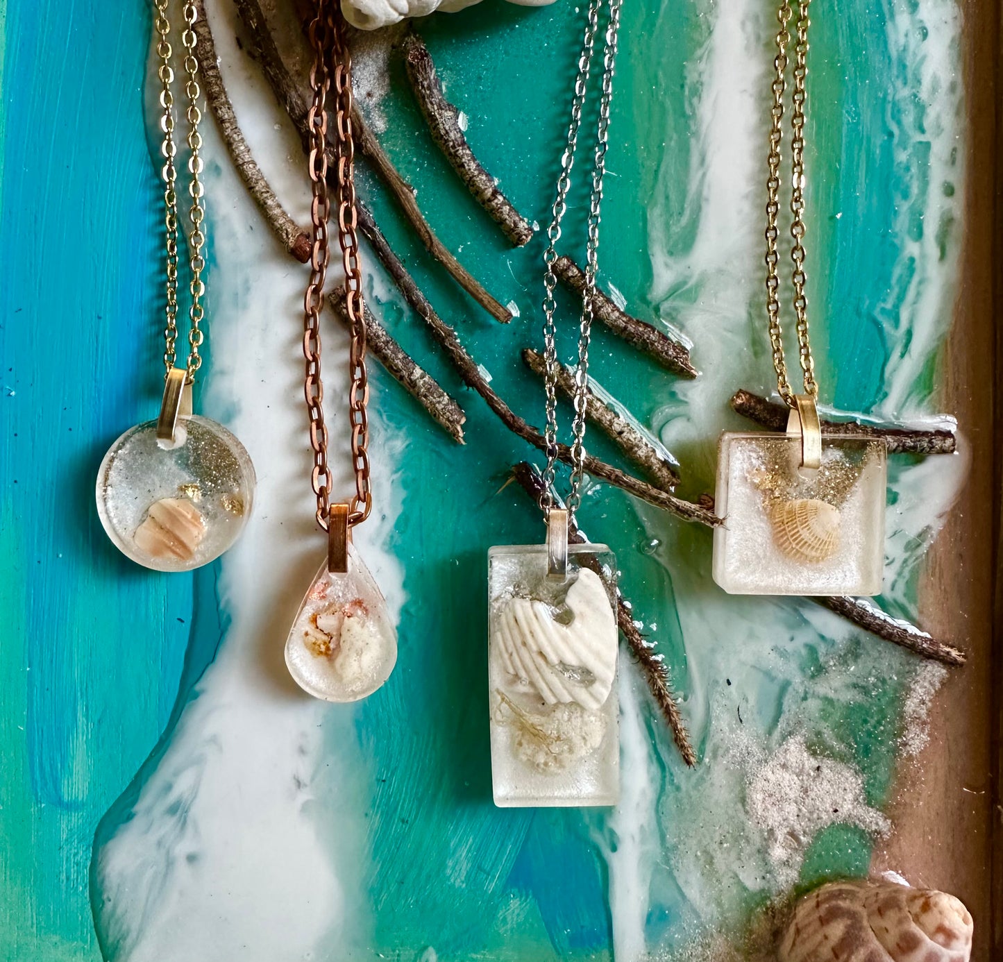 Clearwater Beach Resin Necklaces