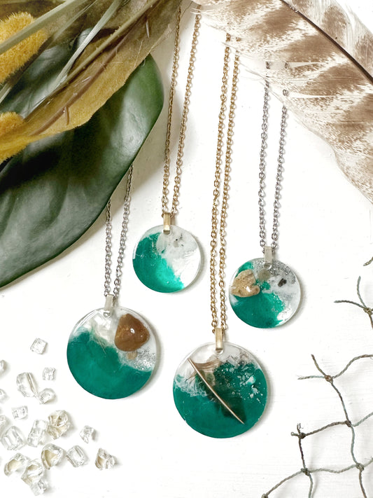 Manasota Key Florida Resin Necklaces