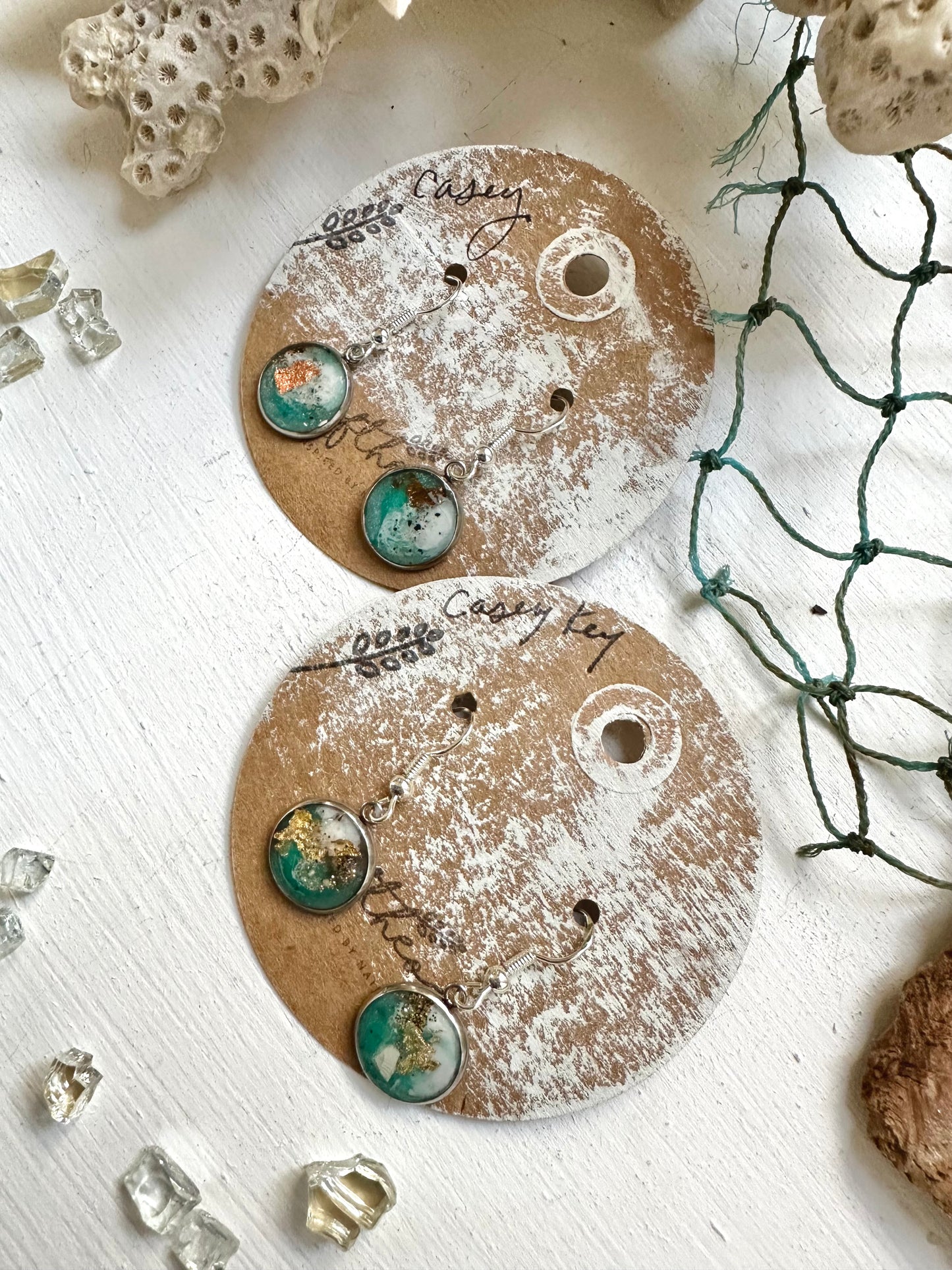 Ocean Resin Nature Dangle Earrings (Customizable)