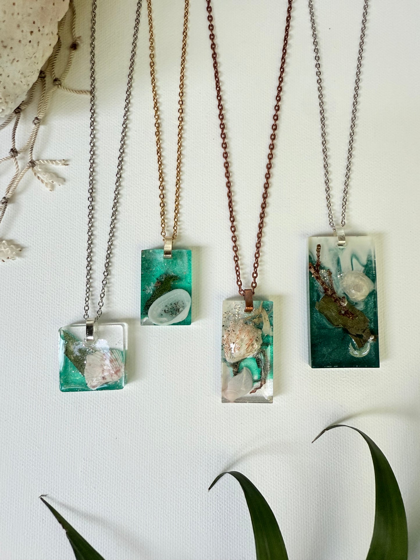 Manasota Key Florida Resin Necklaces