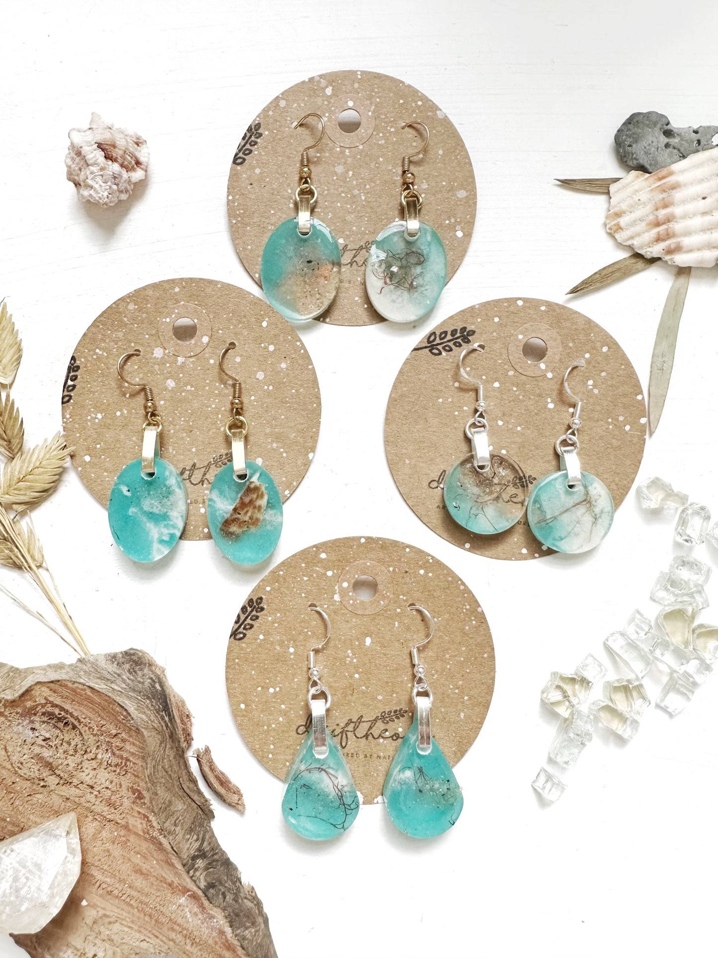 Customizable || St. Pete Beach Florida Resin Nature Dangle Earrings