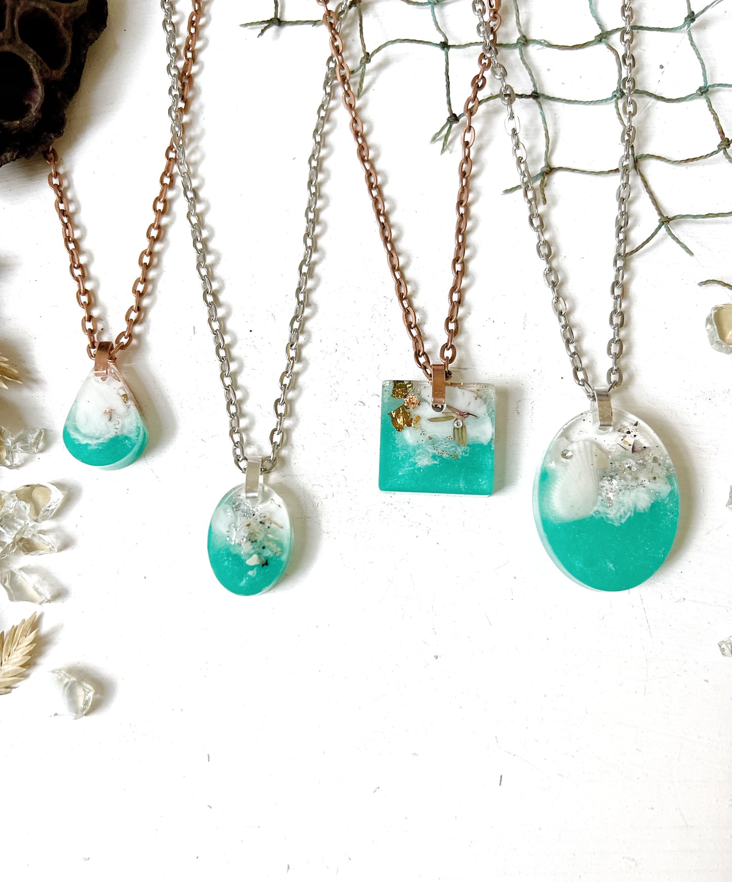 Customizable || Casey Key Florida Resin Nature (Sea Green) Jewelry