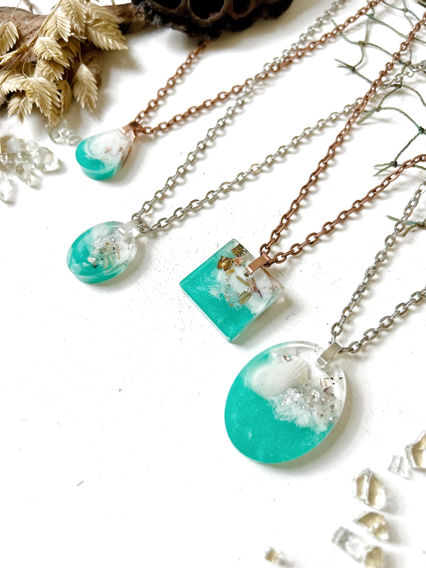 Customizable || Casey Key Florida Resin Nature (Sea Green) Jewelry