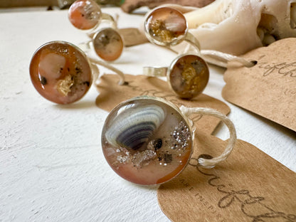 Customizable || Nokomis Beach Florida Resin Ocean Ring