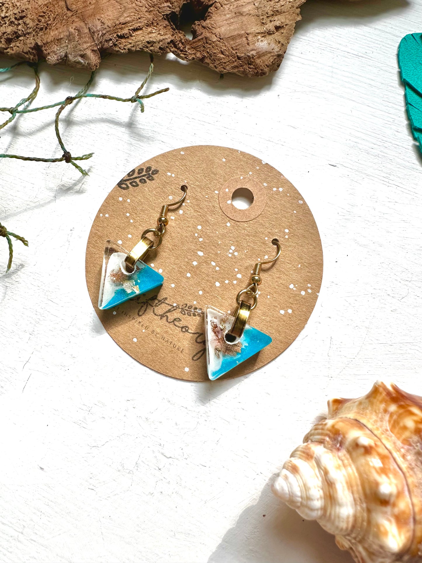 Customizable || Lido Key Beach Florida Resin Nature Dangle Earrings