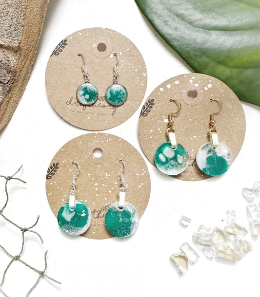Manasota Key Florida Resin Nature Dangle Earrings