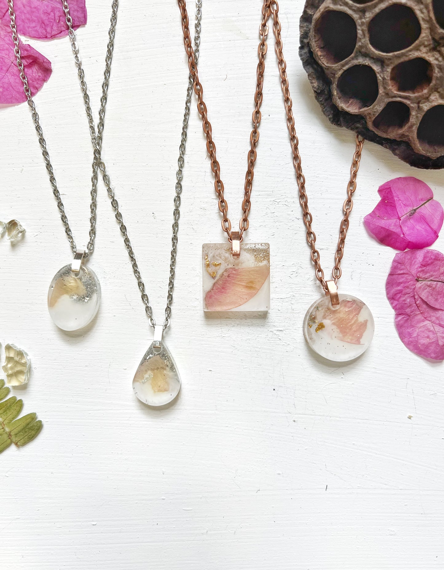 Customizable || Burn’s Court Bougainvillea Resin Nature Jewelry