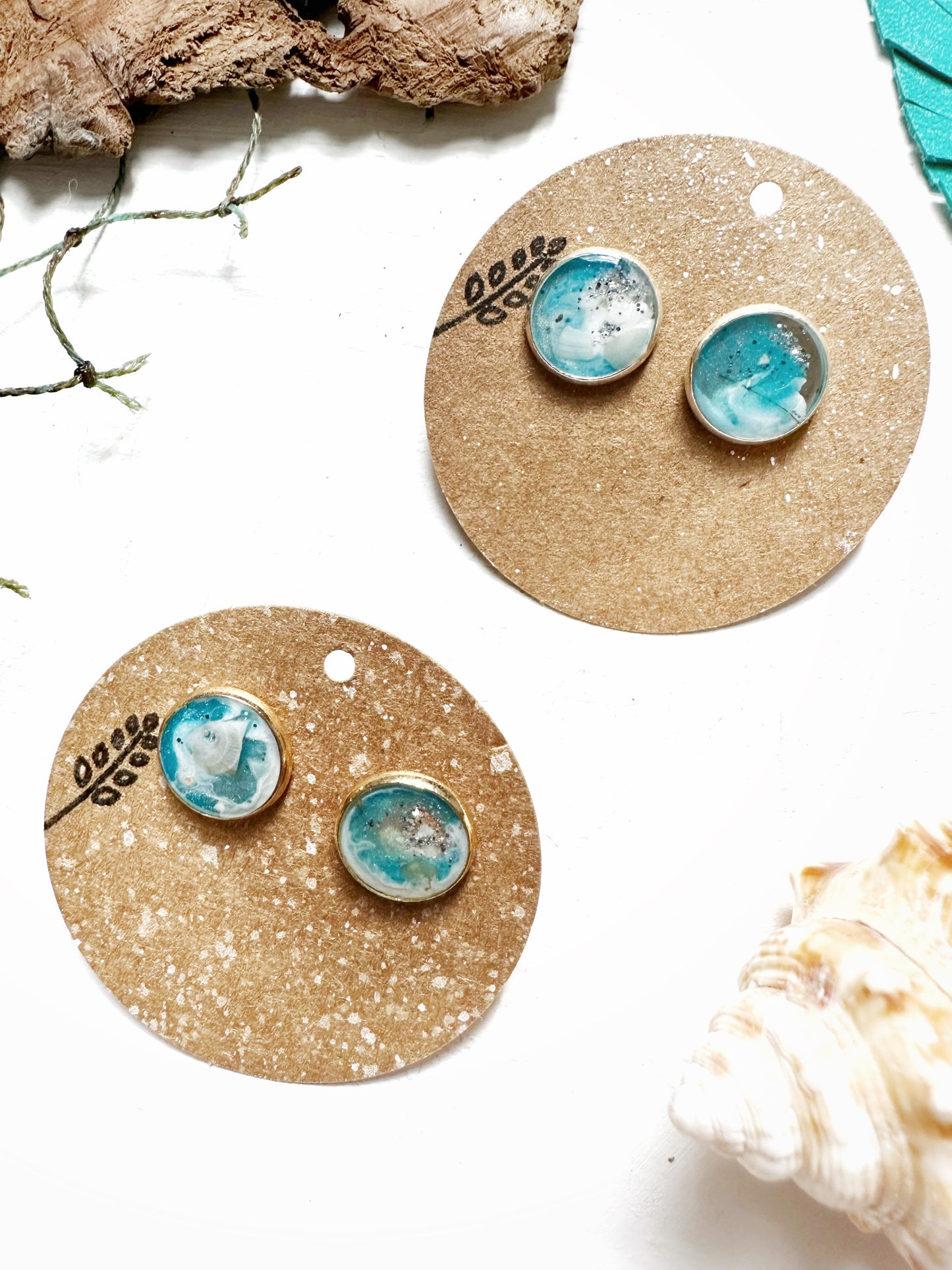 Customizable || Lido Key Beach Florida Resin Nature Stud Earrings