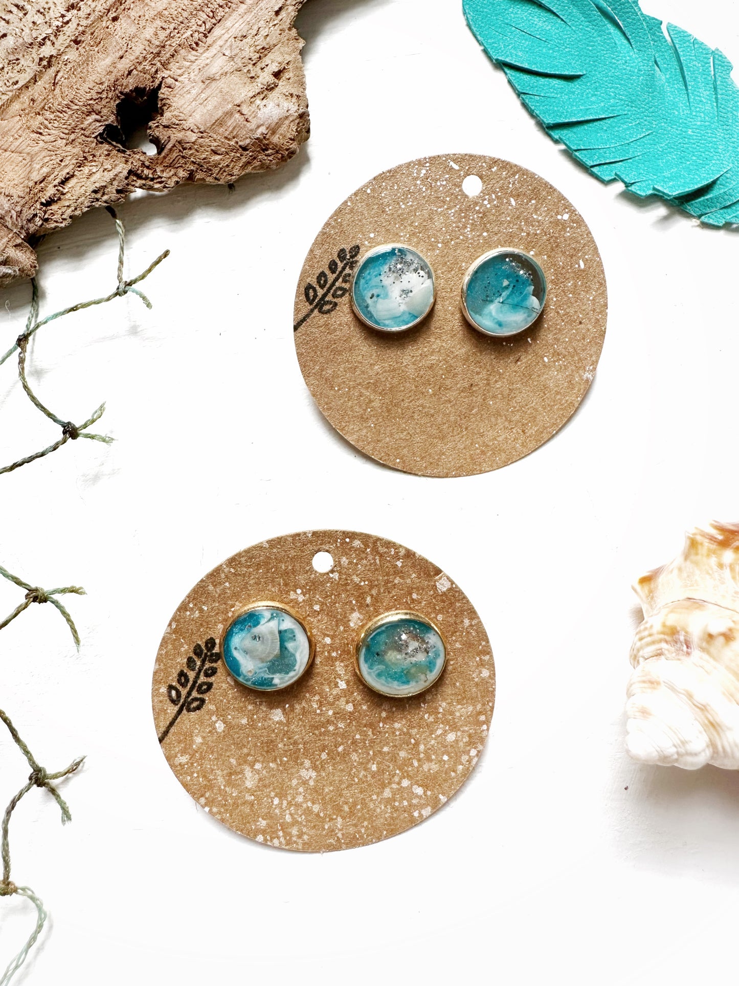 Customizable || Lido Key Beach Florida Resin Nature Stud Earrings