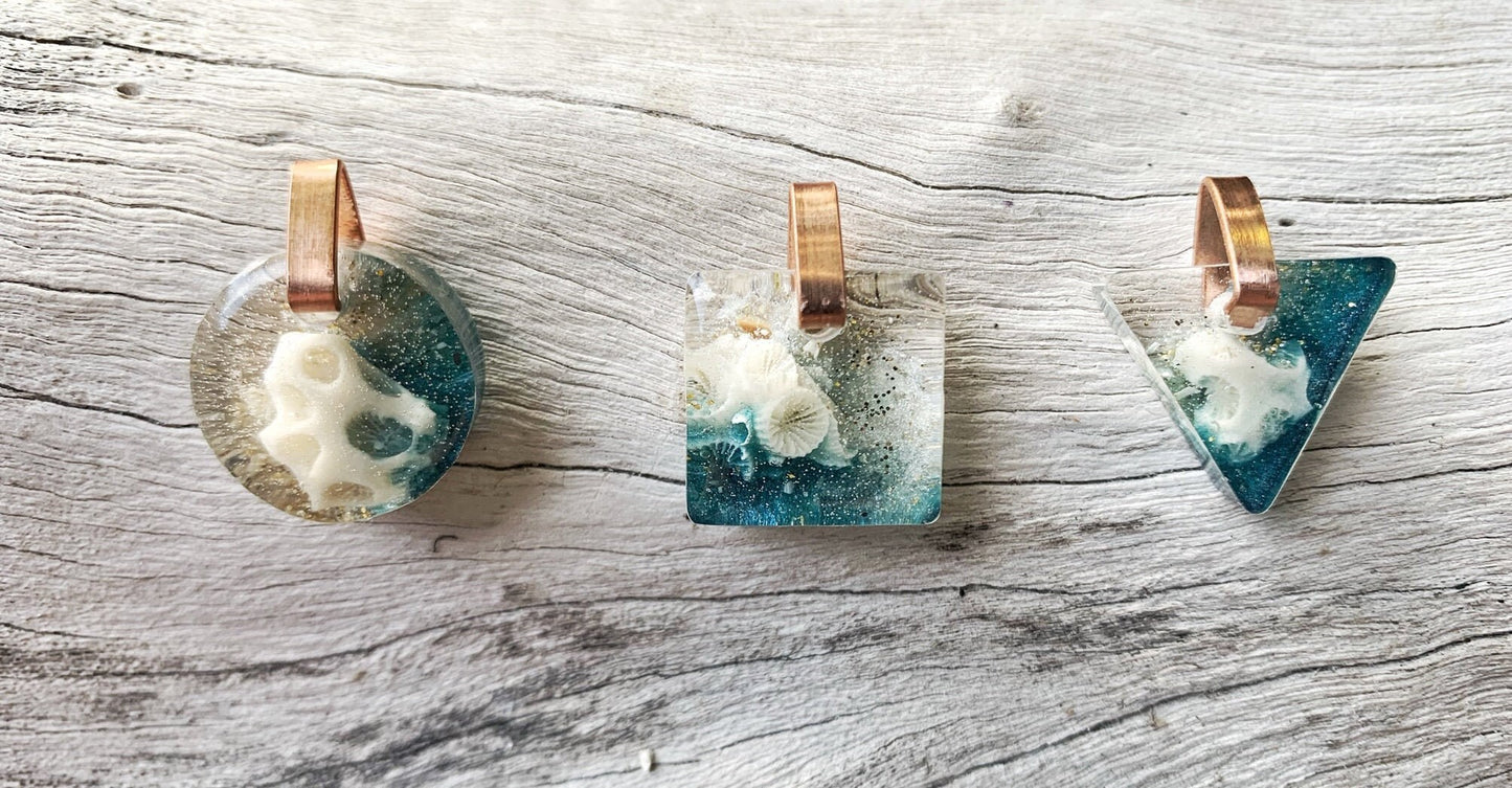 CUSTOMIZABLE Florida Beach Mini Resin Necklace : Custom Sand Jewelry, Beach Sand Necklace, Ocean Gifts for Her, Mermaid Necklace,