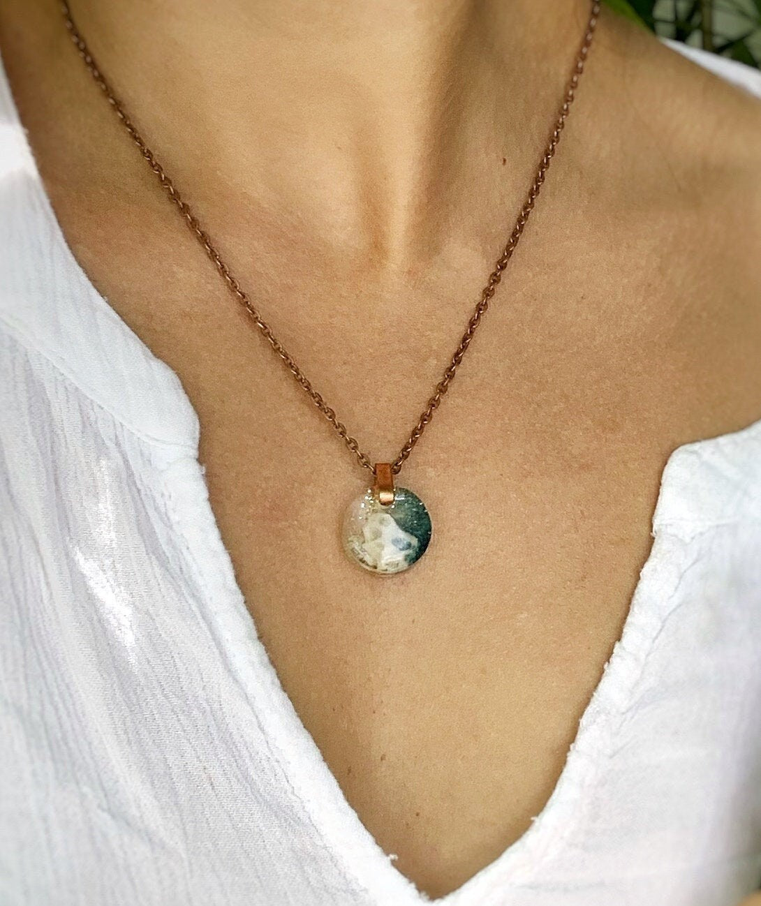 Florida Beach Mini Resin Necklace : Custom Sand Jewelry, Beach Sand Necklace, Ocean Gifts for Her, Mermaid Necklace,